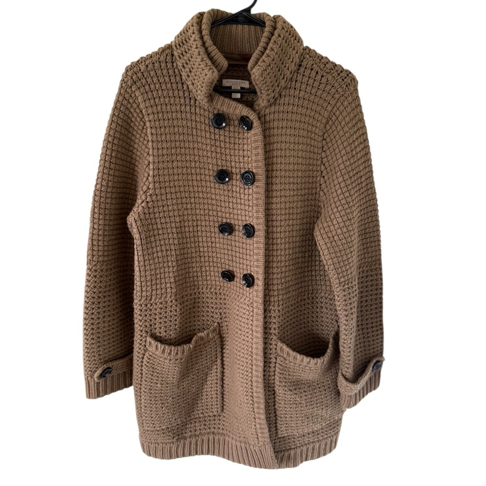 Burberry Brown Knit Double-Breasted Coat